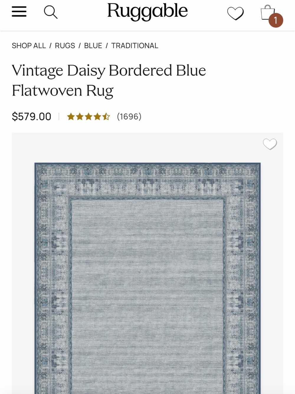 Ruggable Vintage-Style Area Rug - Picture 2 of 7